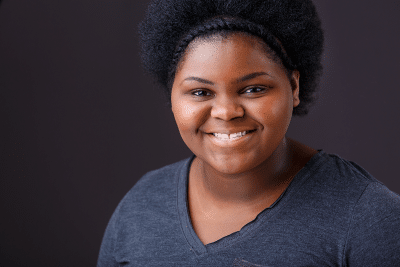 black teen female headshot actress