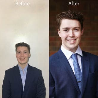 Before and After Headshot Look